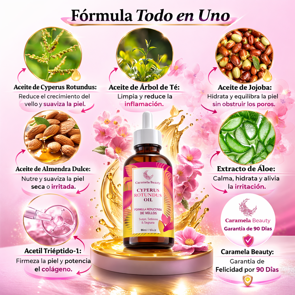 CyperGlow – Aceite Natural que Reduce el Crecimiento del Vello y Suaviza tu Piel