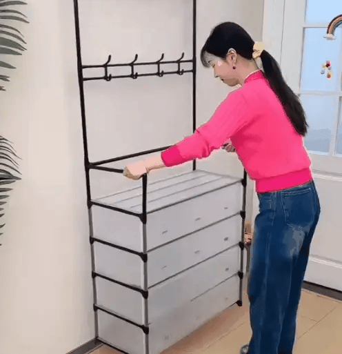 Organizador Multiusos 4 cajones zapatero + perchero